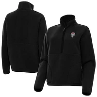 Women's Antigua Black New Mexico Lobos Figure Quarter-Zip Jacket