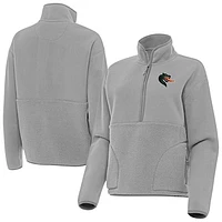 Women's Antigua  Gray UAB Blazers Figure Quarter-Zip Pullover Jacket