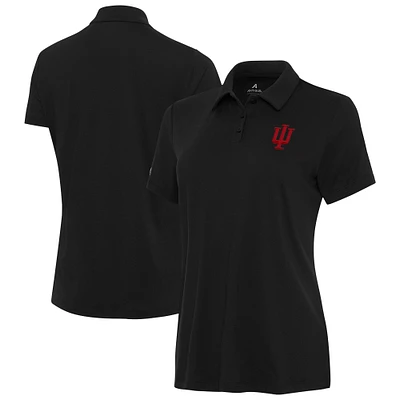 Women's Antigua  Black Indiana Hoosiers Reprocess Polo