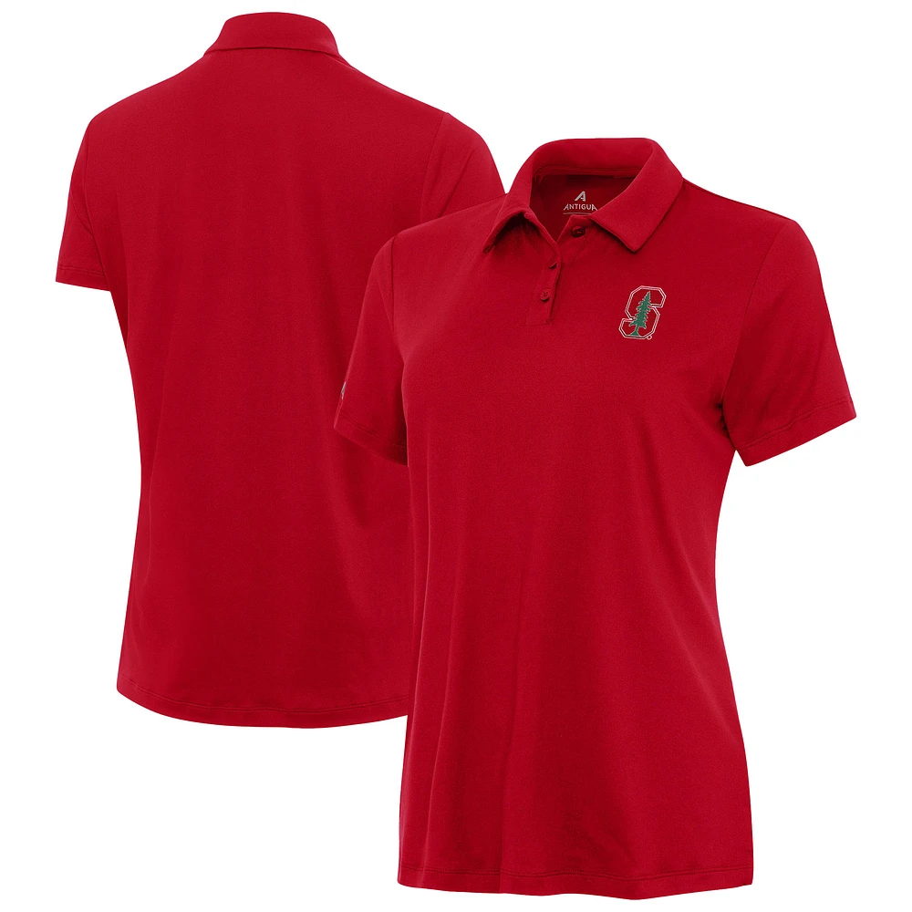 Women's Antigua Cardinal Stanford Reprocess Polo