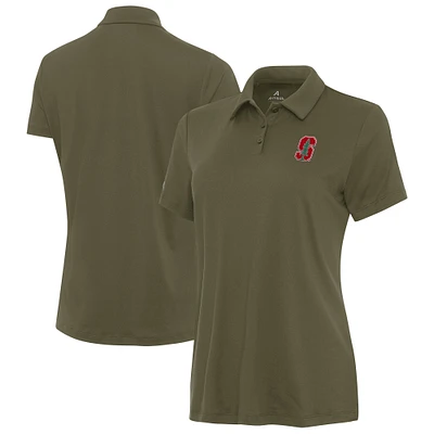 Women's Antigua  Olive Stanford Cardinal Reprocess Polo