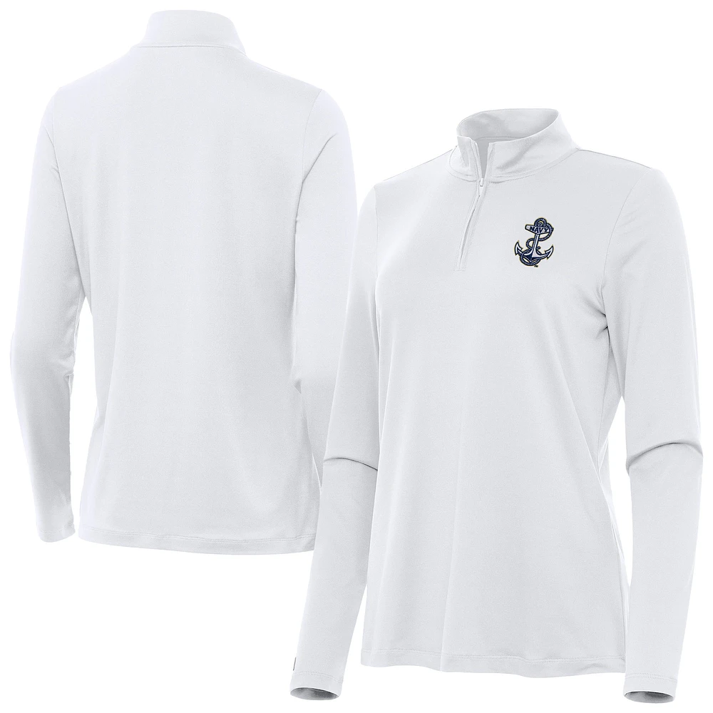 Women's Antigua Navy Midshipmen Reprocess Quarter-Zip Top