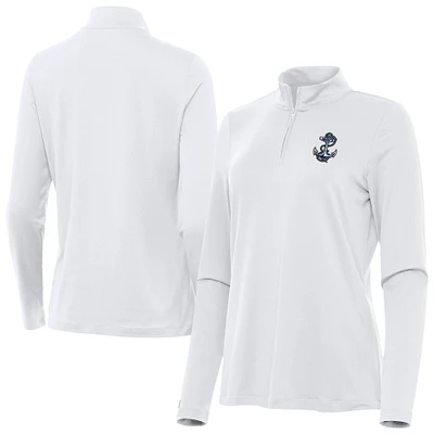 Women's Antigua Navy Midshipmen Reprocess Quarter-Zip Top