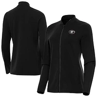 Women's Antigua  Black Georgia Bulldogs Continual Full-Zip Jacket