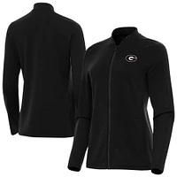 Women's Antigua  Black Georgia Bulldogs Continual Full-Zip Jacket