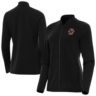 Women's Antigua  Black Boston College Eagles Continual Full-Zip Jacket