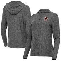 Women's Antigua  Heather Black Boston College Eagles Daybreak Quarter-Zip Hoodie