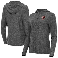 Women's Antigua  Heather Black Boston College Eagles Daybreak Quarter-Zip Hoodie