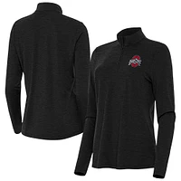Women's Antigua Heather Ohio State Buckeyes Bright Quarter-Zip Top