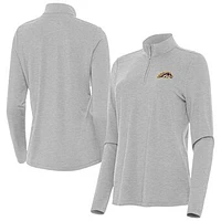 Women's Antigua  Heather Gray Western Michigan Broncos Bright Quarter-Zip Top
