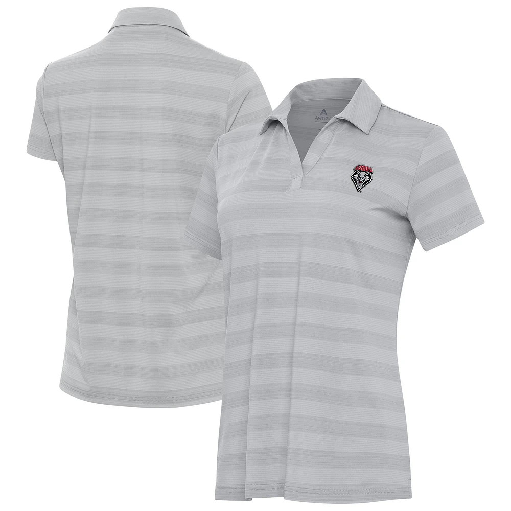 Women's Antigua Gray New Mexico Lobos Tunnel Polo