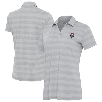 Women's Antigua Gray New Mexico Lobos Tunnel Polo