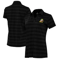 Women's Antigua Black Oregon Ducks Tunnel Polo