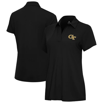 Women's Antigua Black Georgia Tech Yellow Jackets Era Polo