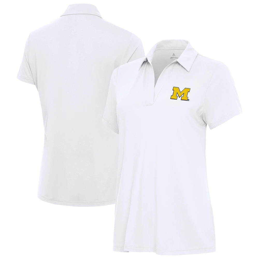 Women's Antigua White Michigan Wolverines Era Polo