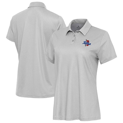 Women's Antigua  Gray Tulsa Golden Hurricane Rings Polo