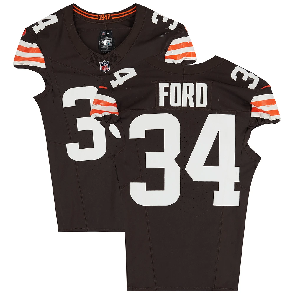 Jerome Ford Cleveland Browns Game-Used #34 Brown Nike Jersey vs. Dallas Cowboys on September 8, 2024