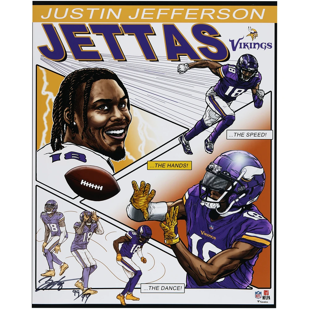 Justin Jefferson Minnesota Vikings 16" x 20" Photo Print - Art by Brian Kong - Limited Edition of 99