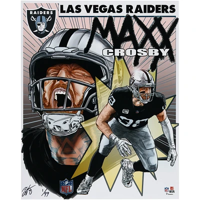 Maxx Crosby Las Vegas Raiders 16" x 20" Photo Print - Art by Brian Kong - Limited Edition of 99