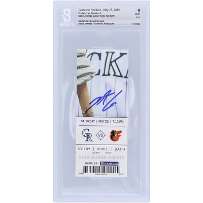 Nolan Arenado Colorado Rockies Autographed Beckett Fanatics Witnessed Authenticated 9 Ticket from May 25, 2019 - 200th Career Home Run