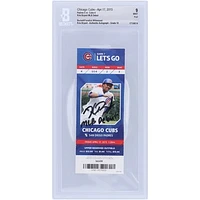 Kris Bryant Chicago Cubs Autographed Beckett Fanatics Witnessed Authenticated 9/10 Ticket from April 17, 2015 with "MLB Debut" Inscription