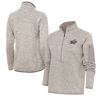 Women's Antigua  Oatmeal 2025 MLB All-Star Fortune Half-Zip Sweatshirt