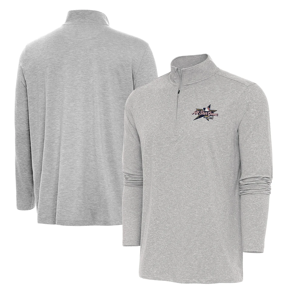 Men's Antigua Heather Gray 2025 MLB All-Star Game Hunk Quarter-Zip Top