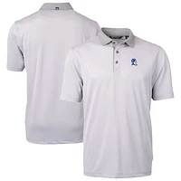 Men's Cutter & Buck Gray Duke Blue Devils DryTec Virtue Eco Pique Micro Stripe Recycled Polo