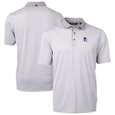 Men's Cutter & Buck Gray Duke Blue Devils DryTec Virtue Eco Pique Micro Stripe Recycled Polo