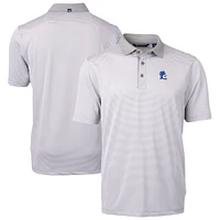 Men's Cutter & Buck Gray Duke Blue Devils DryTec Virtue Eco Pique Micro Stripe Recycled Polo