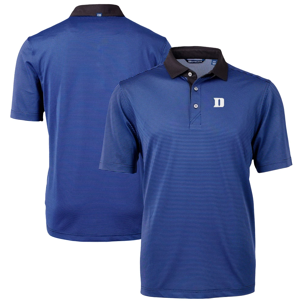 Men's Cutter & Buck Royal Duke Blue Devils DryTec Virtue Eco Pique Micro Stripe Recycled Polo