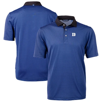 Men's Cutter & Buck Royal Duke Blue Devils DryTec Virtue Eco Pique Micro Stripe Recycled Polo