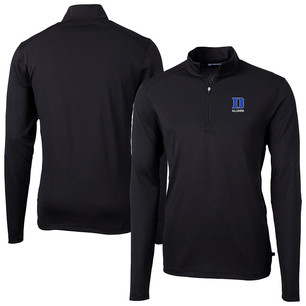 Men's Cutter & Buck Duke Blue Devils Virtue Eco Pique Recycled DryTec Quarter-Zip Top