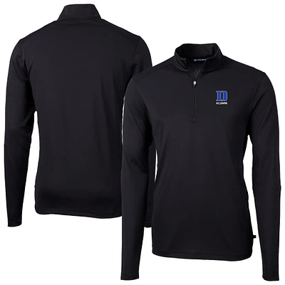 Men's Cutter & Buck Duke Blue Devils Virtue Eco Pique Recycled DryTec Quarter-Zip Top