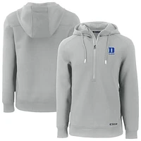 Men's Cutter & Buck Gray Duke Blue Devils Roam Eco Recycled Half-Zip Hoodie