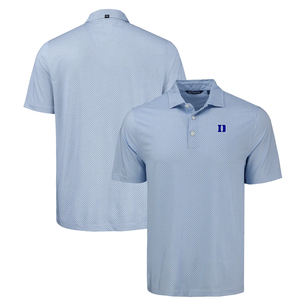 Men's Cutter & Buck Royal Duke Blue Devils Pike Eco Diamond Dot Print Recycled Polo