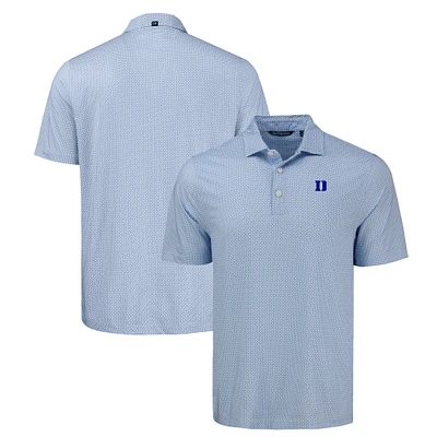 Men's Cutter & Buck Royal Duke Blue Devils Pike Eco Diamond Dot Print Recycled Polo