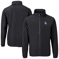 Men's Cutter & Buck Black Duke Blue Devils Charter Eco Recycled Full-Zip Jacket