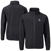 Men's Cutter & Buck Black Duke Blue Devils Charter Eco Recycled Full-Zip Jacket