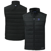 Men's Cutter & Buck Duke Blue Devils Evoke Hybrid Eco Softshell Recycled Full-Zip Vest