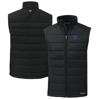 Men's Cutter & Buck Duke Blue Devils Evoke Hybrid Eco Softshell Recycled Full-Zip Vest