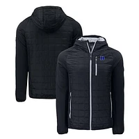 Men's Cutter & Buck Black Duke Blue Devils Rainier PrimaLoft Eco Full-Zip Hybrid Jacket