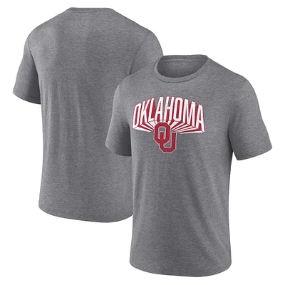 Men's Fanatics Gray Oklahoma Sooners Heritage Tri-Blend 3D Burst T-Shirt