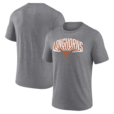 Men's Fanatics Gray Texas Longhorns Heritage Tri-Blend 3D Burst T-Shirt