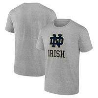 Men's Fanatics Gray Notre Dame Fighting Irish Primary Logo T-Shirt