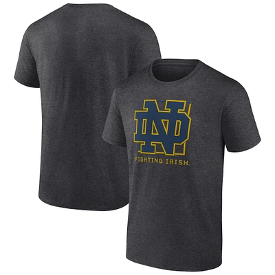 Men's Fanatics  Charcoal Notre Dame Fighting Irish Fundamentals Halved Team T-Shirt