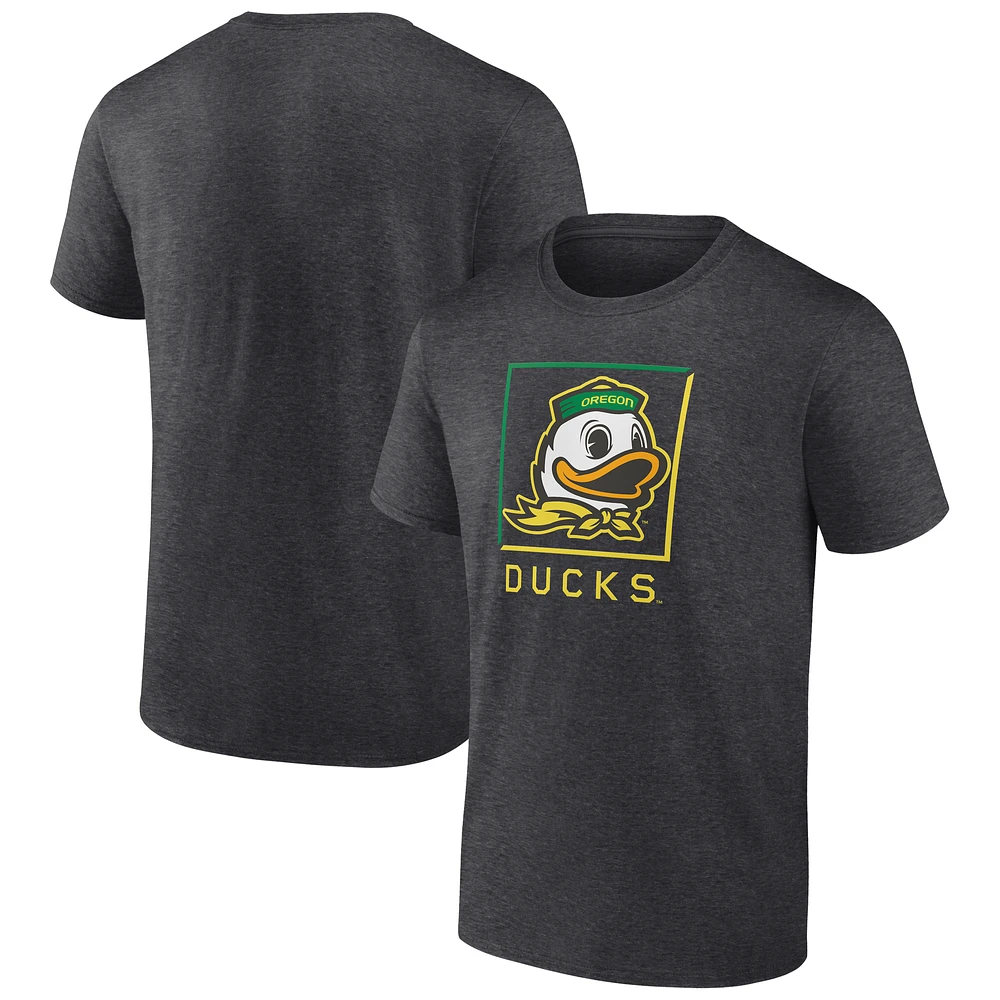 Men's Fanatics  Charcoal Oregon Ducks Fundamentals Halved Team T-Shirt