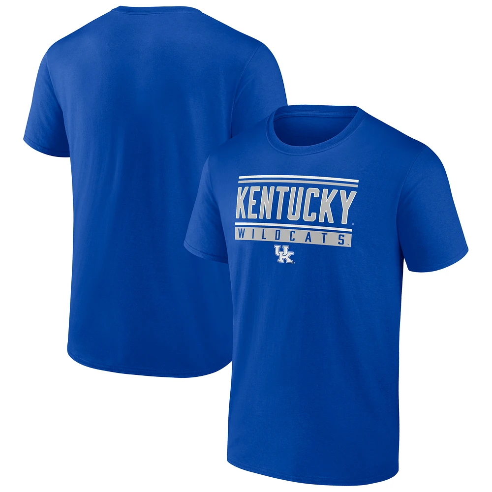 Men's Fanatics Royal Kentucky Wildcats Fundamentals Stripe and Block T-Shirt