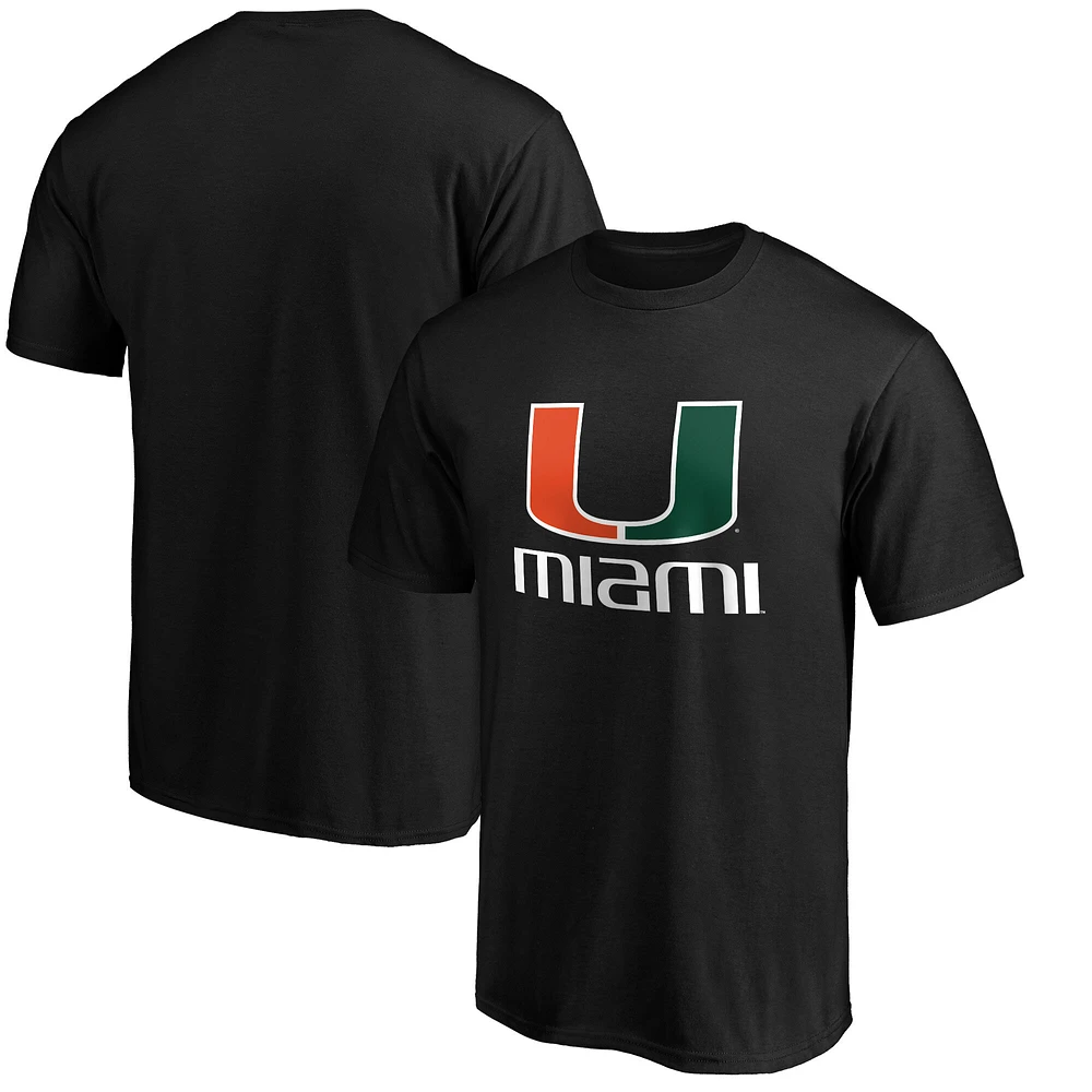 Men's Fanatics Black Miami Hurricanes Team Lockup T-Shirt