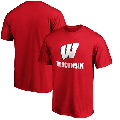 Men's Fanatics Red Wisconsin Badgers Team Lockup T-Shirt